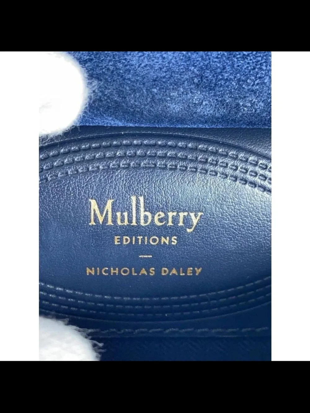Mulberry Blue Canvas and Leather Crossbody Pouch